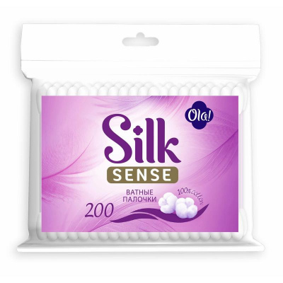 Палочки ватные Ola Silk Sense 200 шт в пакете